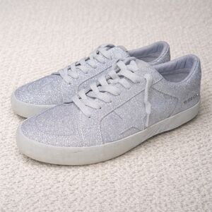 Vintage Havana Kara Silver Matt Star Glitter Sequins Sneakers